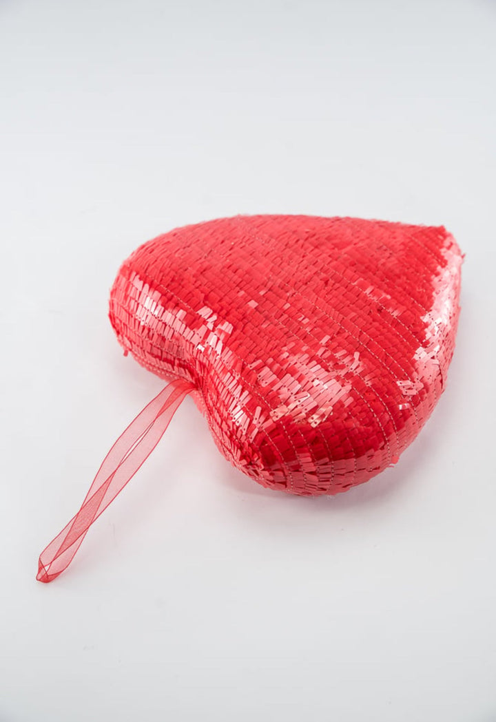 Red Ornament Sequin Heart - 9” - Greenery Market63783RD