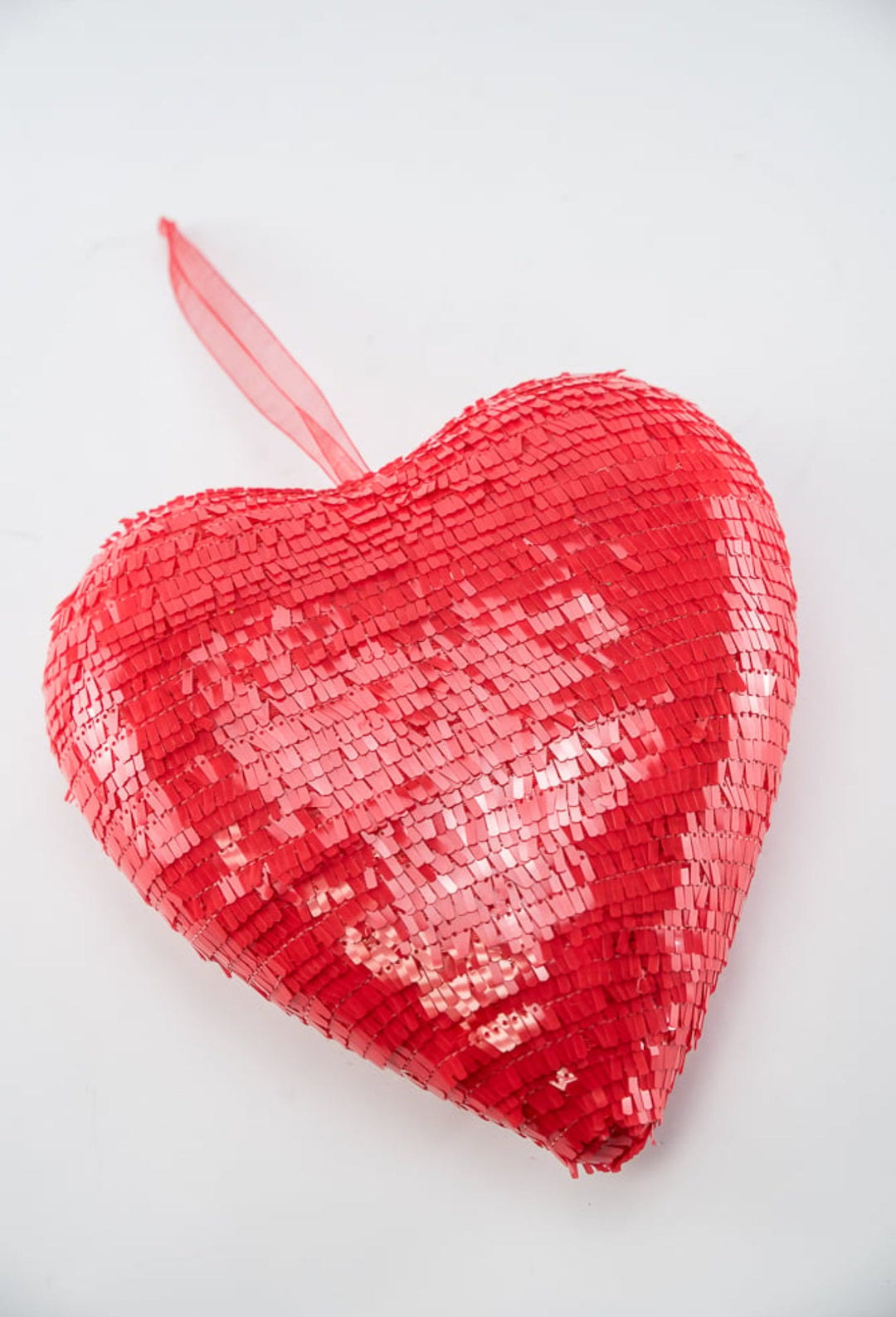 Red Ornament Sequin Heart - 9” - Greenery Market63783RD