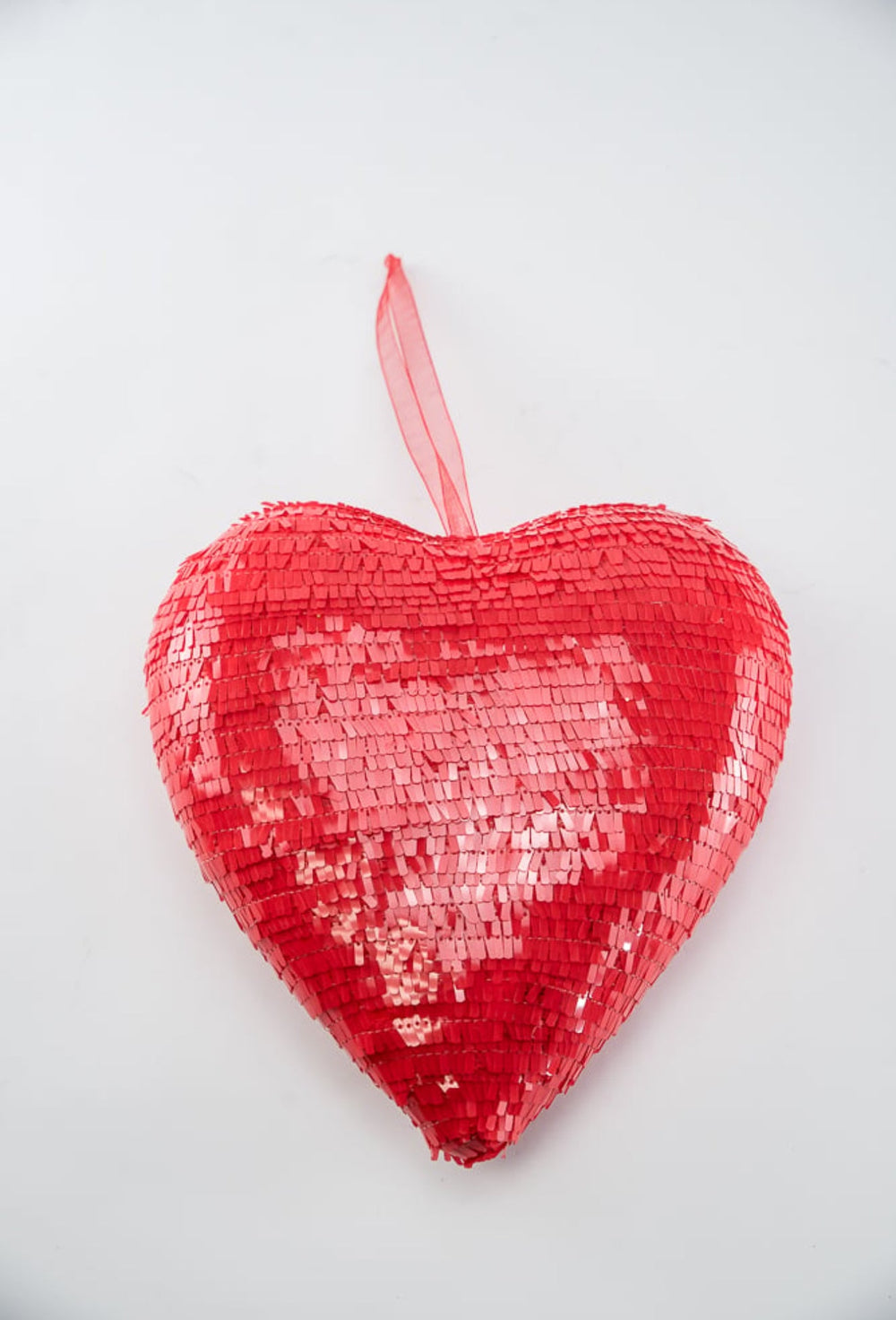 Red Ornament Sequin Heart - 9” - Greenery Market63783RD