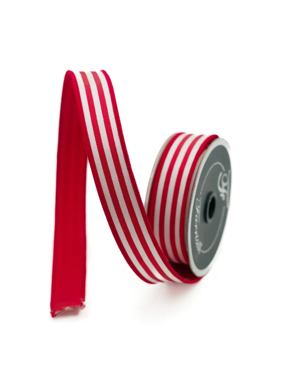 Red stripe 1” farrisilk wired ribbon - Greenery MarketRibbons & TrimRK512 - 02