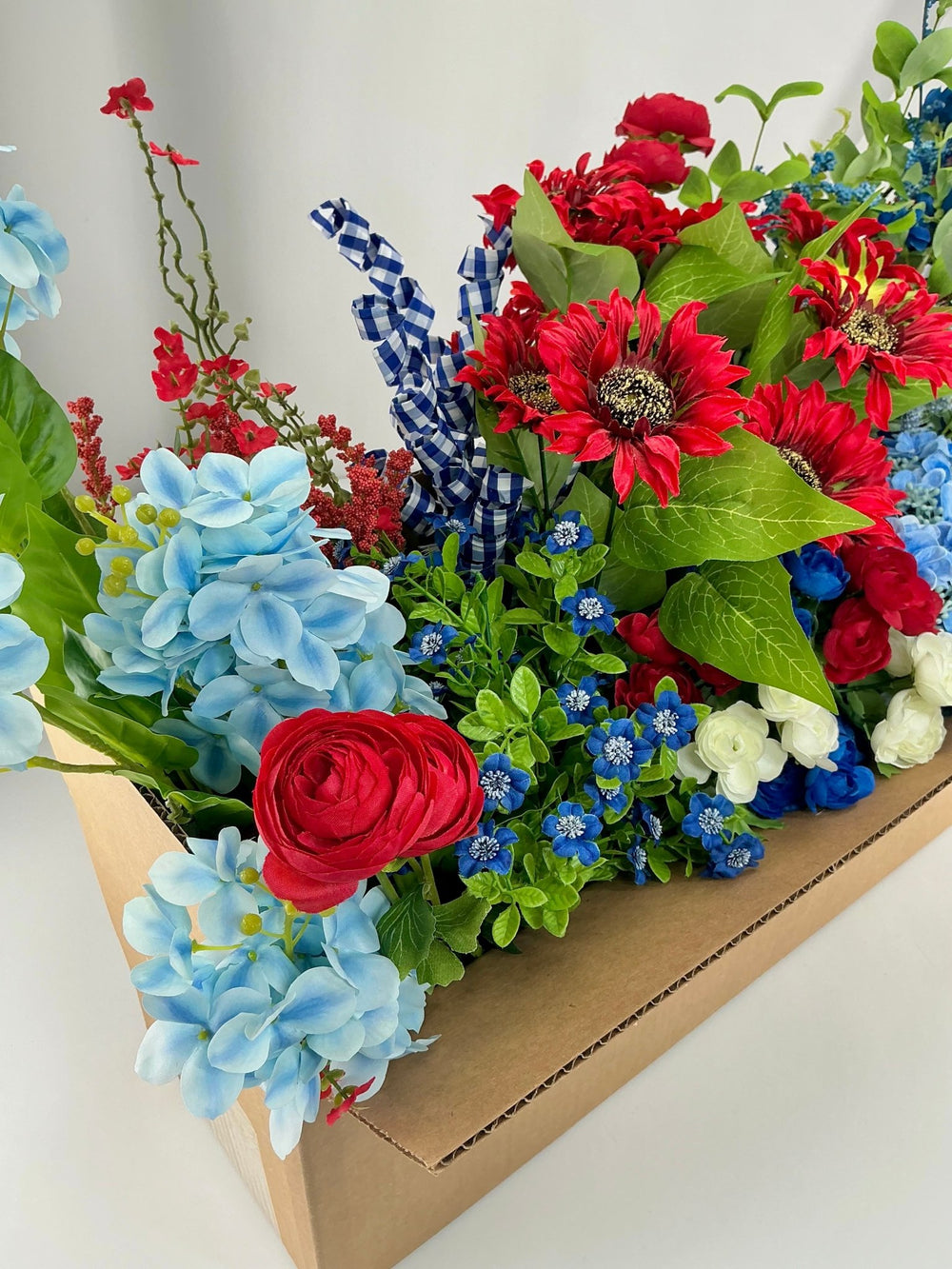 Red, White, and Blue Flower Box - Greenery MarketREBbox