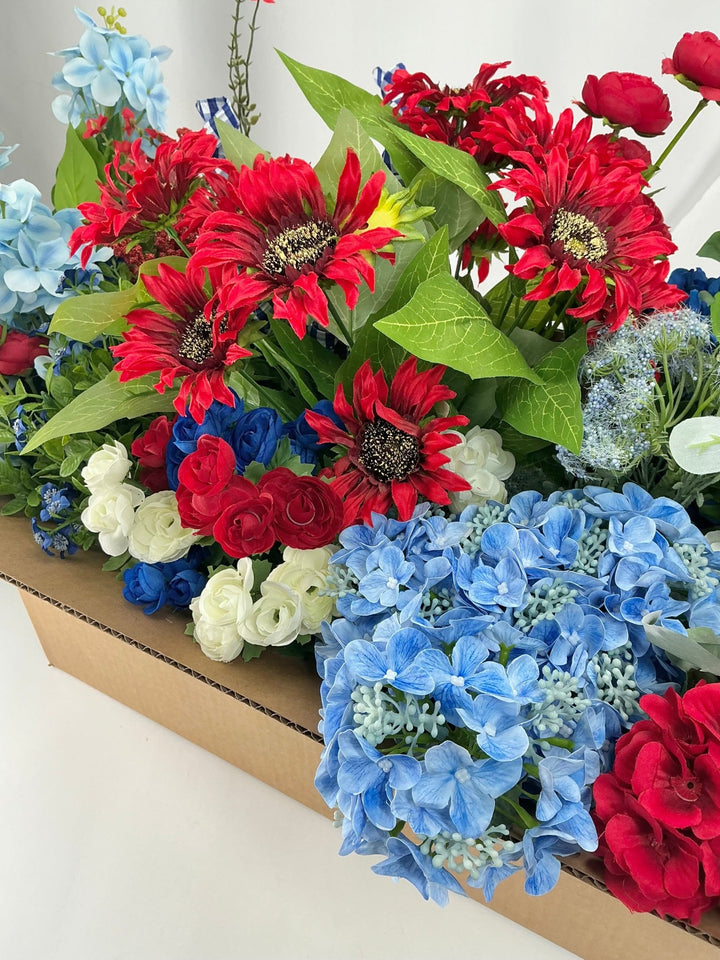 Red, White, and Blue Flower Box - Greenery MarketREBbox