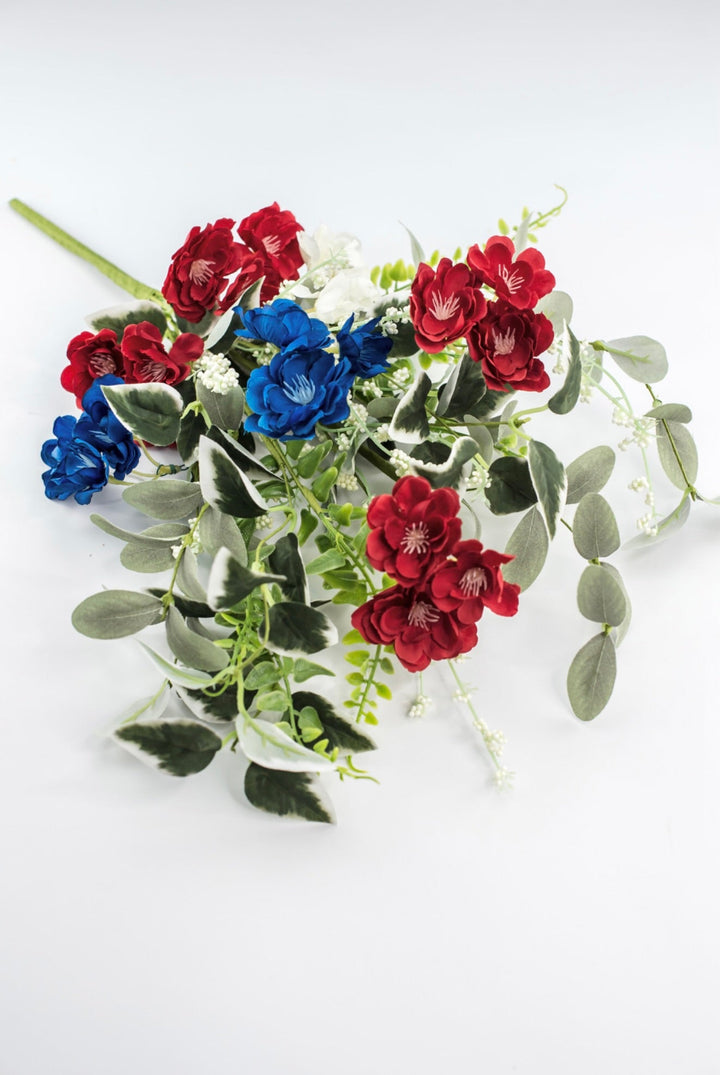 Red, white, and blue flower bush - Greenery Marketartificial flowers64041