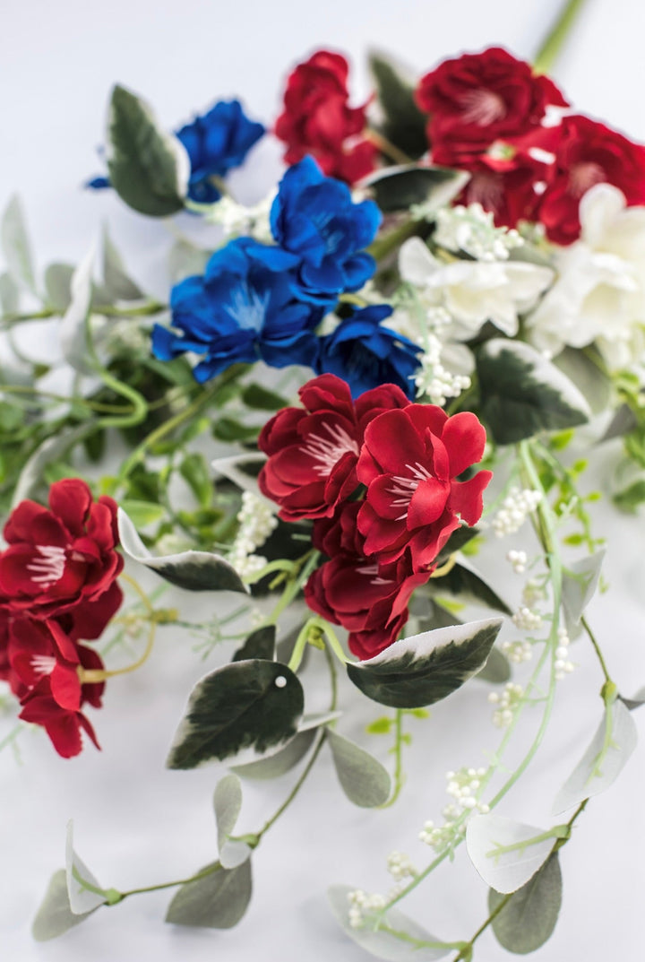 Red, white, and blue flower bush - Greenery Marketartificial flowers64041