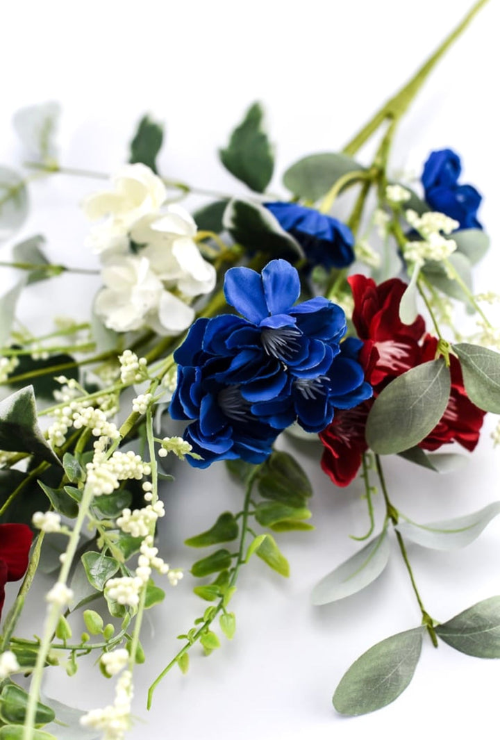 Red, white, and blue flower spray - Greenery Marketartificial flowers64039