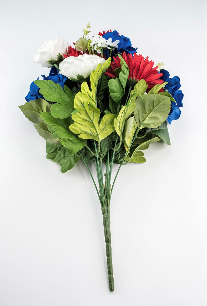 Red, white, and blue mixed flower bush - Greenery Marketartificial flowers84877