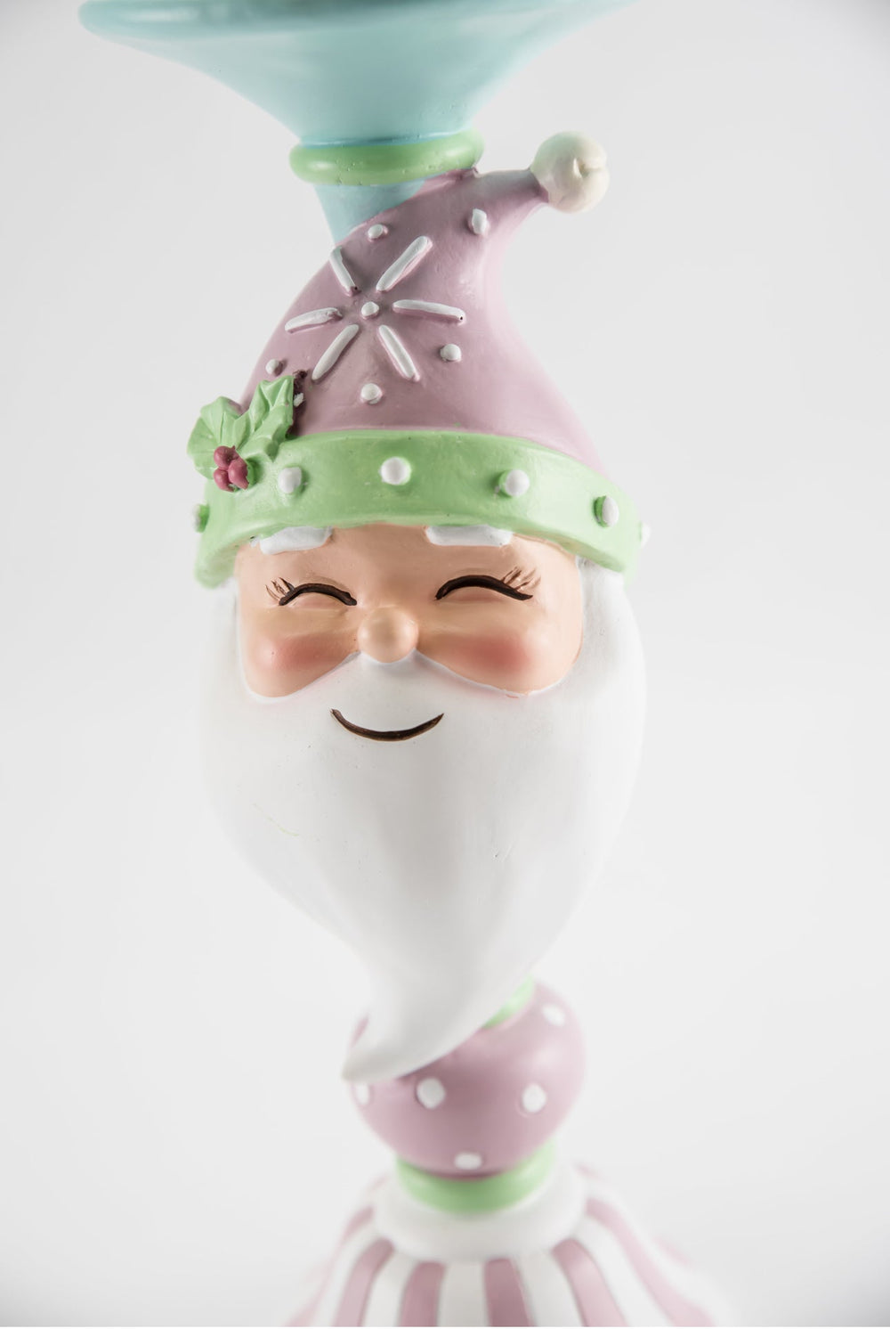 Resin candy Santa candleholder - pink mint - Greenery MarketHome decorMTX69038