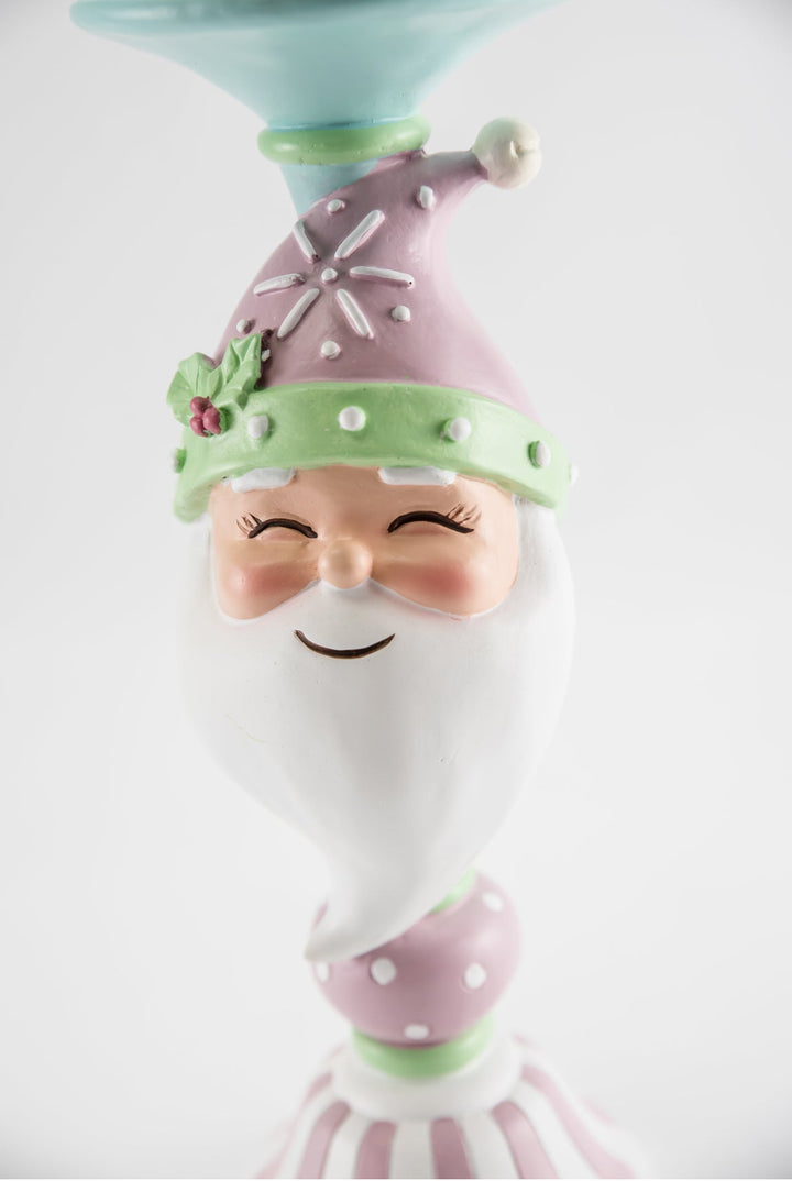 Resin candy Santa candleholder - pink mint - Greenery MarketHome decorMTX69038