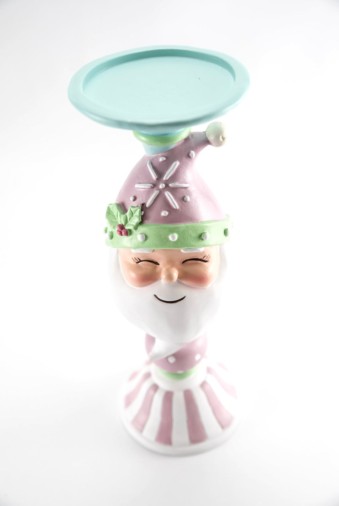 Resin candy Santa candleholder - pink mint - Greenery MarketHome decorMTX69038