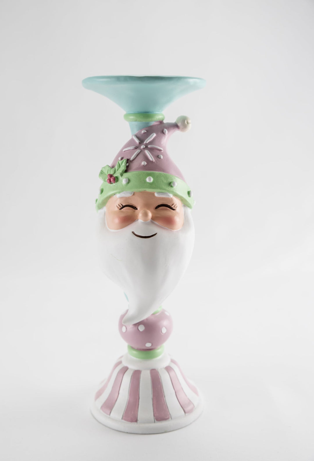 Resin candy Santa candleholder - pink mint - Greenery MarketHome decorMTX69038
