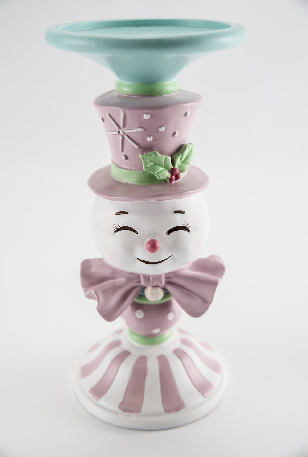 Resin candy Snowman candleholder - pink mint - Greenery MarketHome decorMTX69037 PTMT