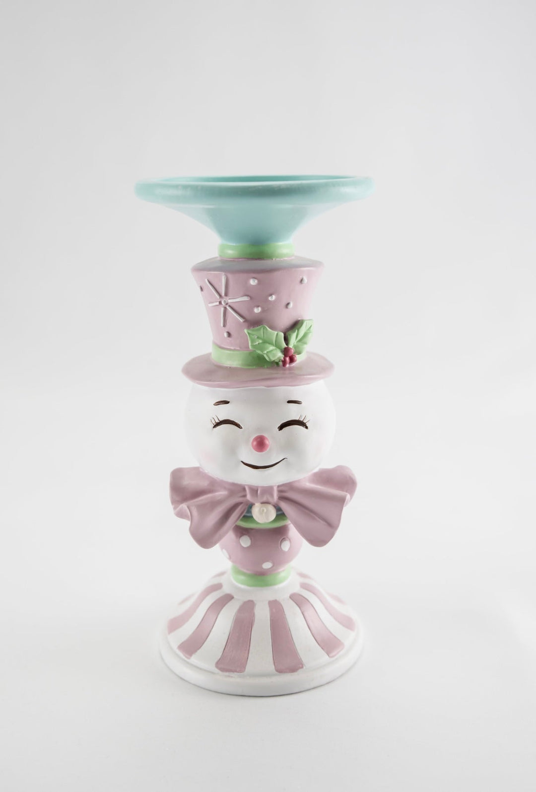Resin candy Snowman candleholder - pink mint - Greenery MarketHome decorMTX69037 PTMT