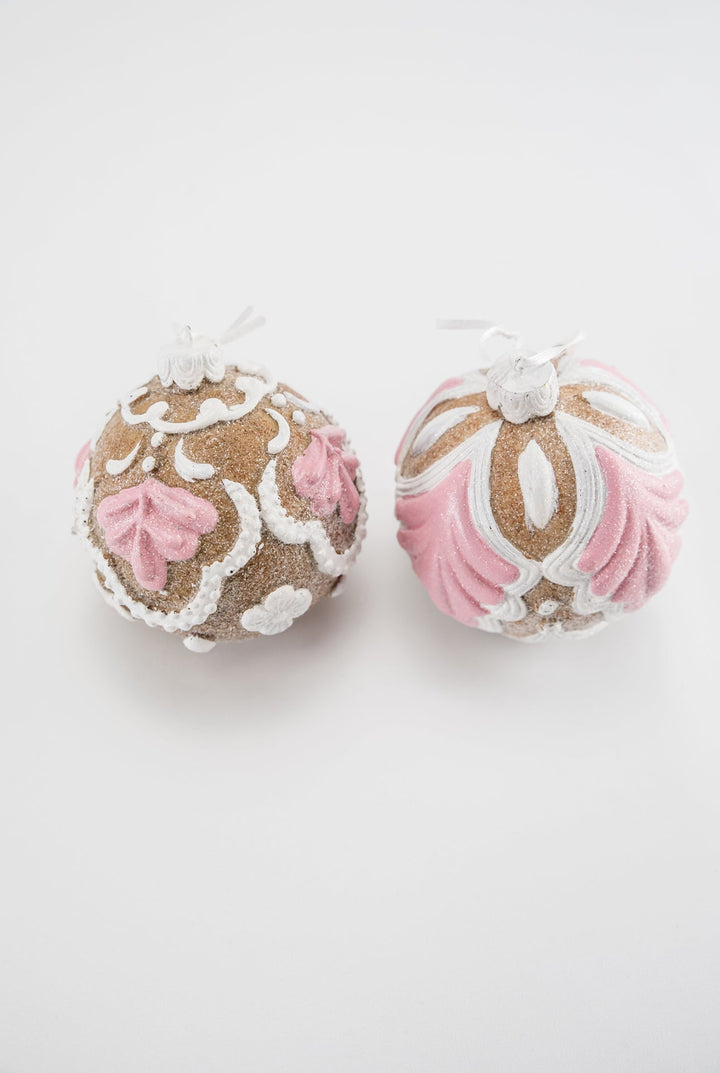 Resin frosted gingerbread ornaments - set of 2 - Greenery MarketHome decorMTX73336