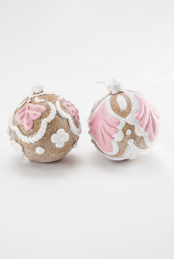 Resin frosted gingerbread ornaments - set of 2 - Greenery MarketHome decorMTX73336