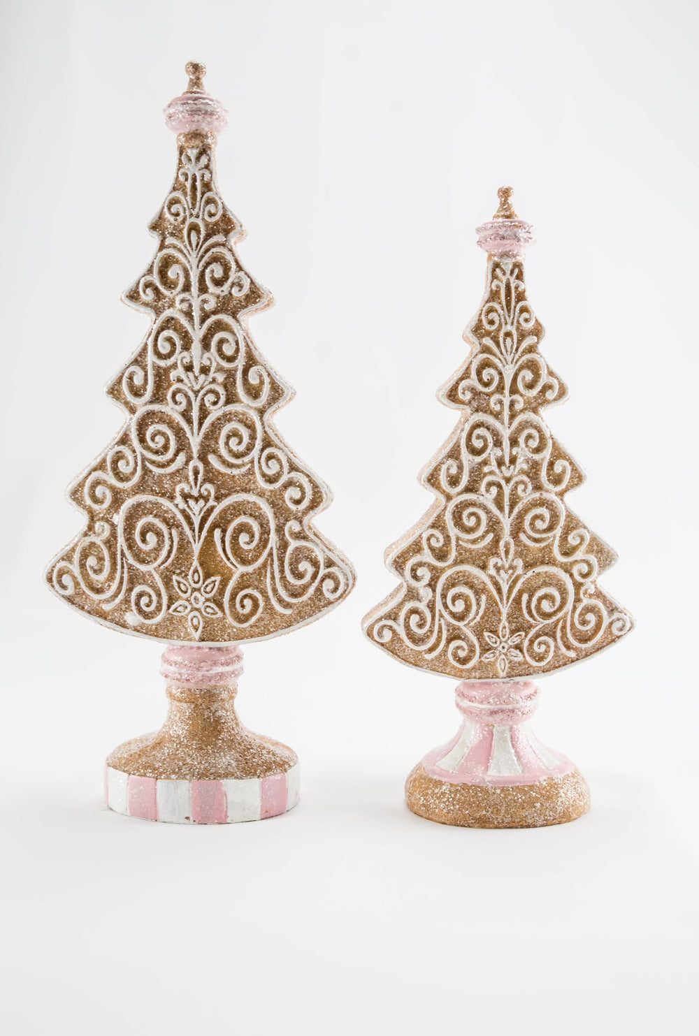 Resin frosted gingerbread trees - set of 2 - Greenery MarketHome decorMTX73328 PKMU