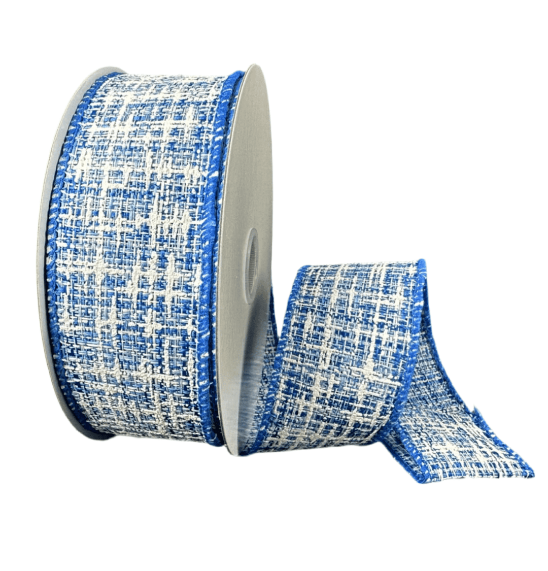 Royal Blue Tweed Wired Ribbon, 1.5” - Greenery Marketwired ribbon41515 - 09 - 27