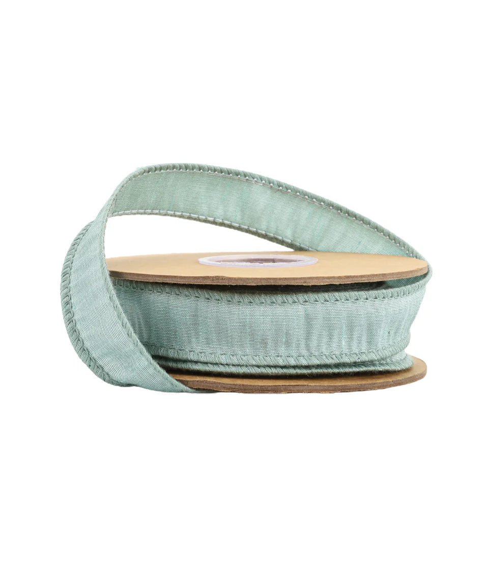 Seafoam Dupioni Wired Ribbon 1" - Greenery MarketWired ribbon9100W - 519 - 25E