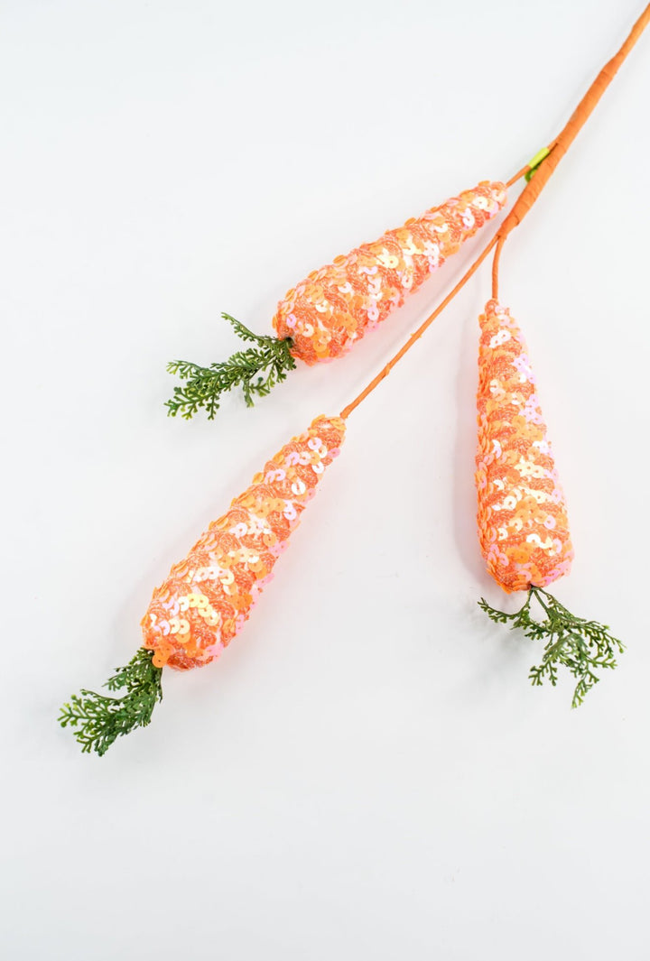 Sequin Carrot Spray - Greenery Market63702OR