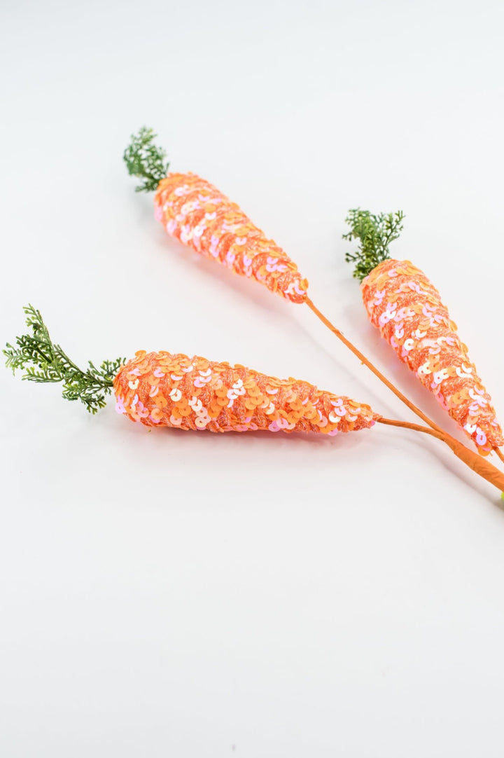Sequin Carrot Spray - Greenery Market63702OR