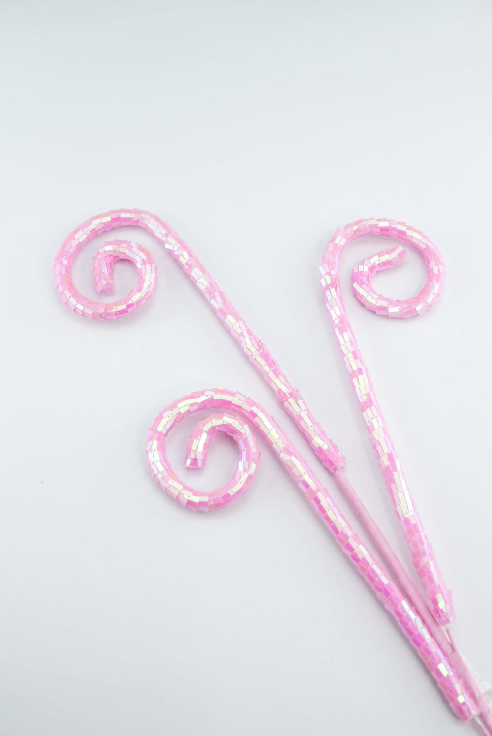Sequin Pink Spiral Curly Spray - Greenery Market40245 - PK