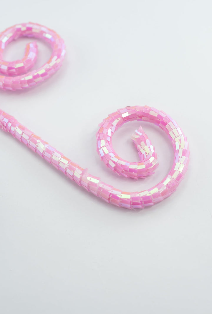 Sequin Pink Spiral Curly Spray - Greenery Market40245 - PK