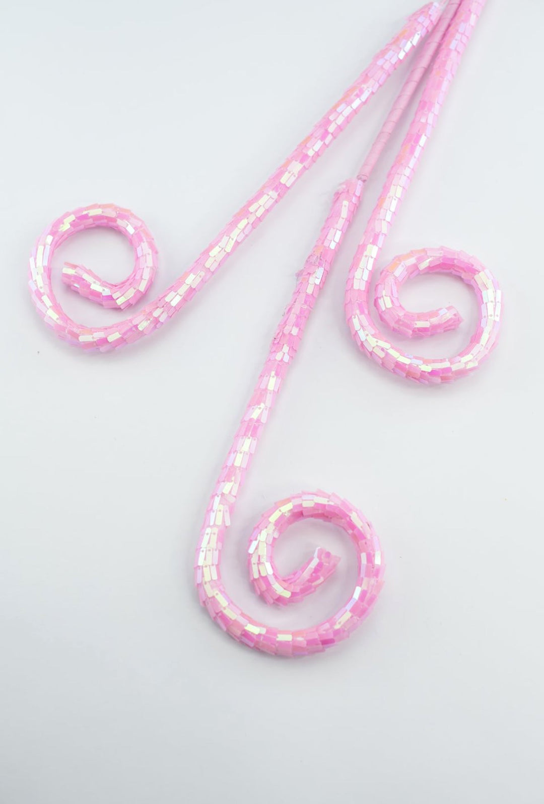 Sequin Pink Spiral Curly Spray - Greenery Market40245 - PK
