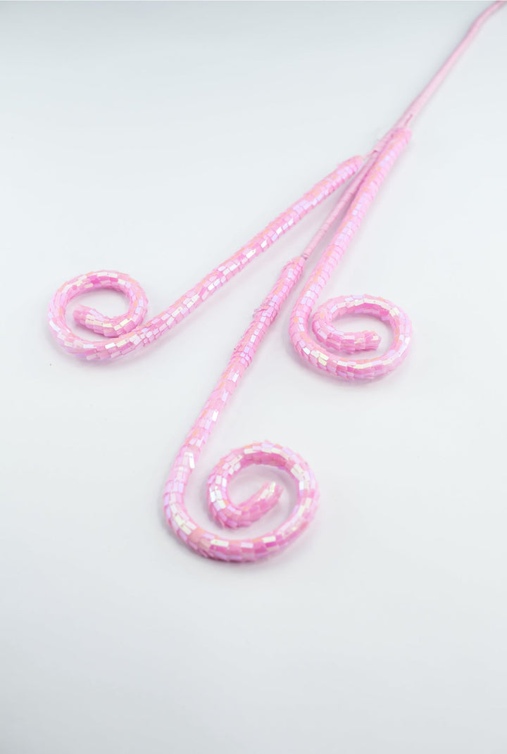 Sequin Pink Spiral Curly Spray - Greenery Market40245 - PK
