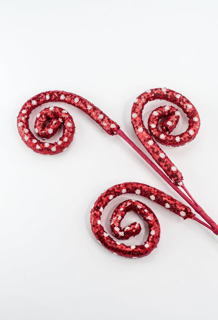 Sequin Polkadot Spiral Curly Spray - Greenery Market63608RD