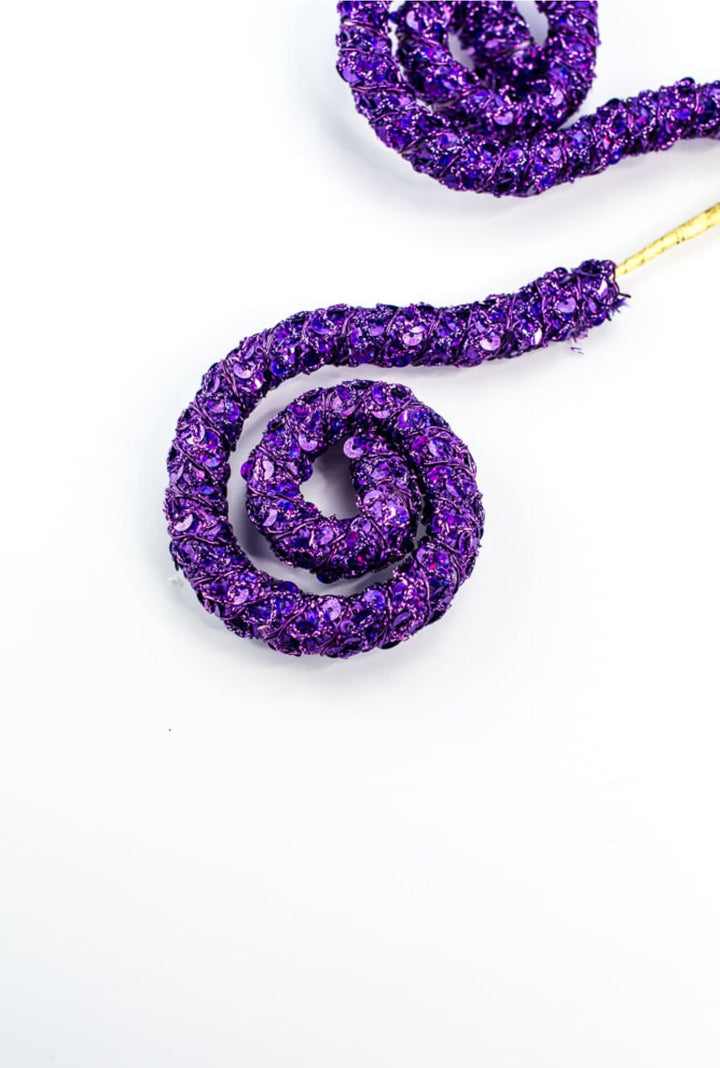 Sequin Spiral Curly Spray - Purple - Greenery MarketSeasonal & Holiday Decorations86006PU