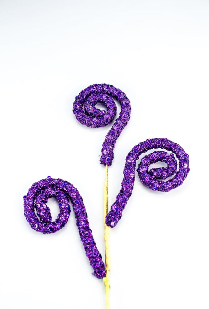 Sequin Spiral Curly Spray - Purple - Greenery MarketSeasonal & Holiday Decorations86006PU