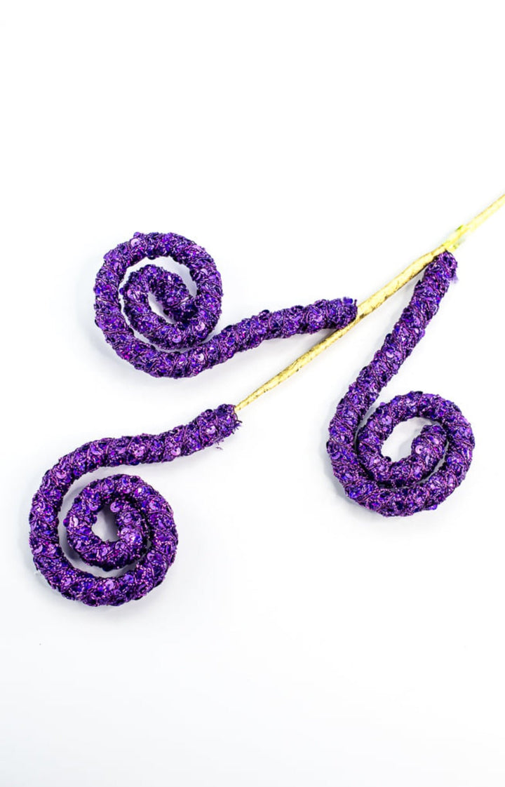 Sequin Spiral Curly Spray - Purple - Greenery MarketSeasonal & Holiday Decorations86006PU