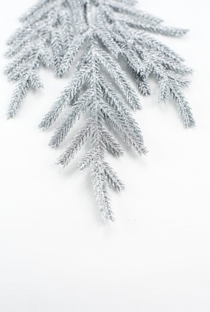 Silver glitter pine spray - Greenery MarketSeasonal & Holiday DecorationsMTX74557 SILV