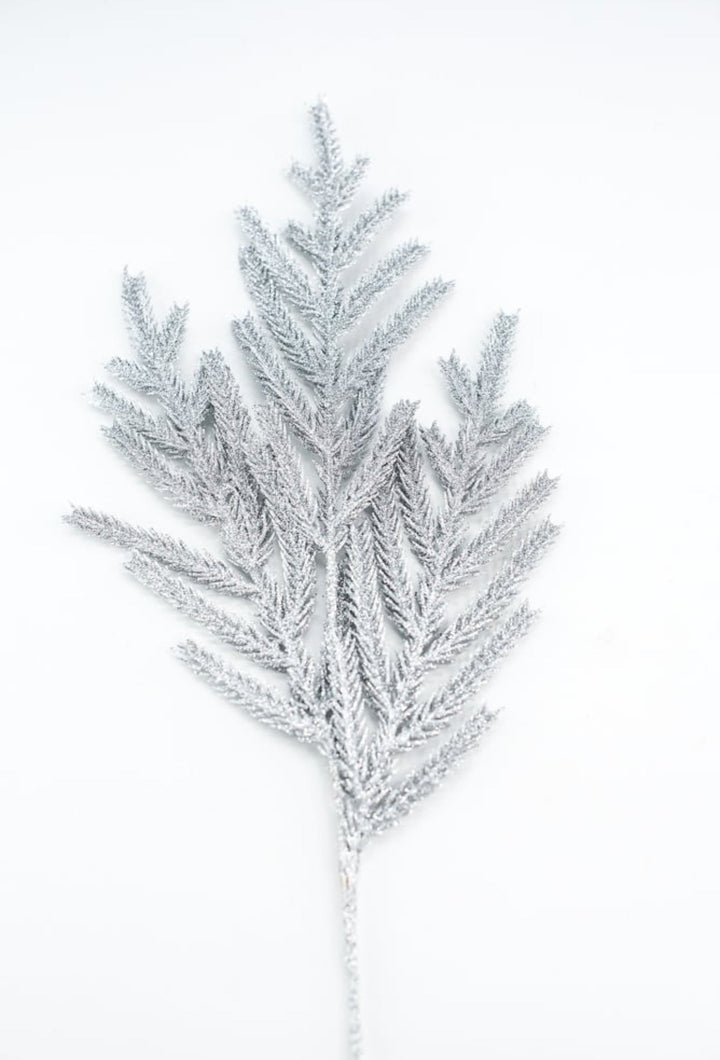Silver glitter pine spray - Greenery MarketSeasonal & Holiday DecorationsMTX74557 SILV