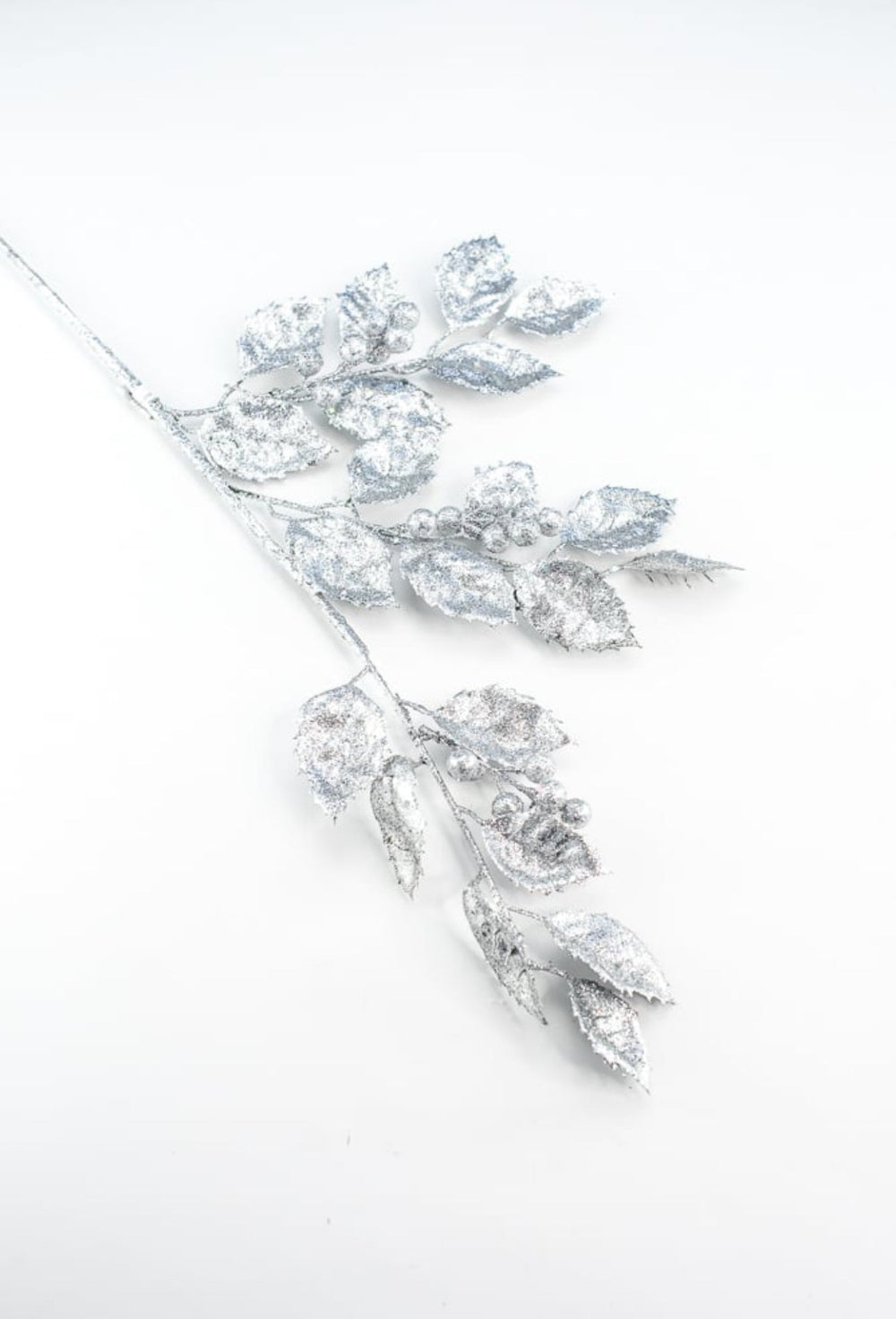 Silver laser glitter laurel leaves spray - Greenery MarketSeasonal & Holiday DecorationsMTX73700 SHSI