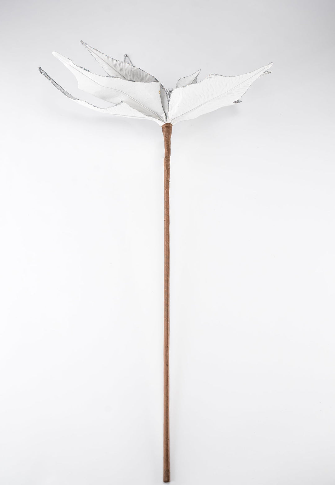 Silver metallic jewel statement poinsettia stem - Greenery MarketWinter and ChristmasMTX72888 SILV