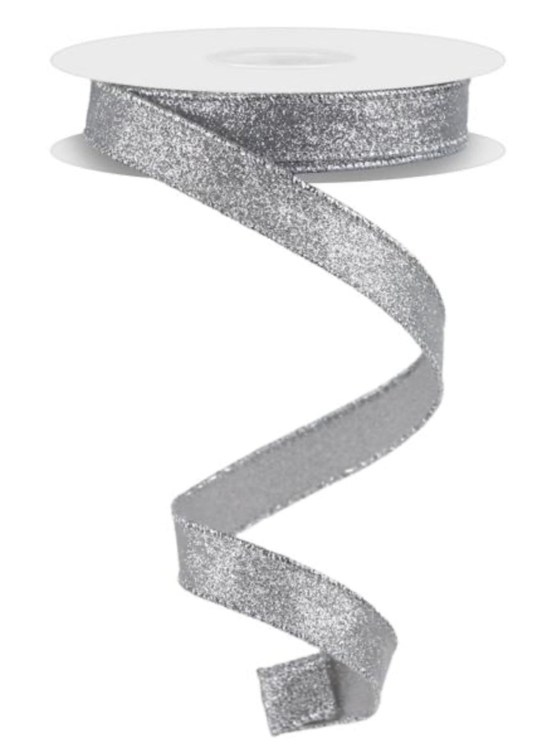 Silver shimmer 5/8” skinny wired ribbon - Greenery MarketRibbons & TrimRGF108926