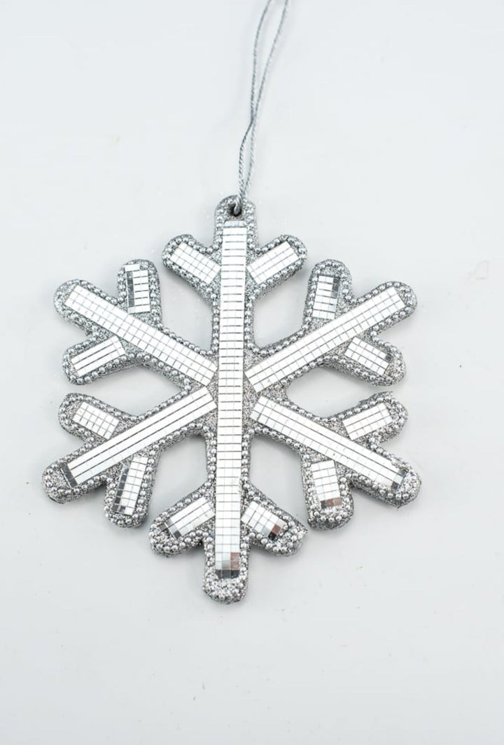Snowflake mirrored ornament - silver - Greenery MarketMTX72419 SILV