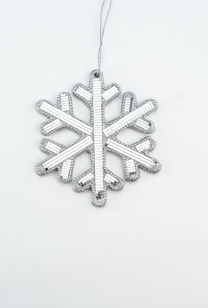 Snowflake mirrored ornament - silver - Greenery MarketMTX72419 SILV