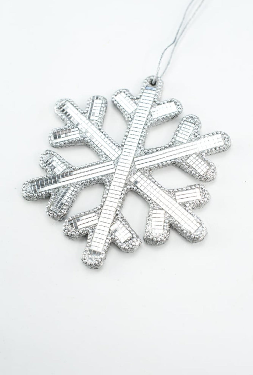 Snowflake mirrored ornament - silver - Greenery MarketMTX72419 SILV