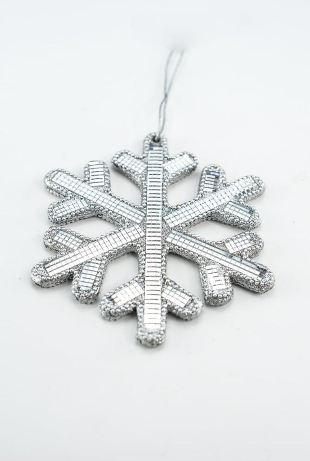 Snowflake mirrored ornament - silver - Greenery MarketMTX72419 SILV