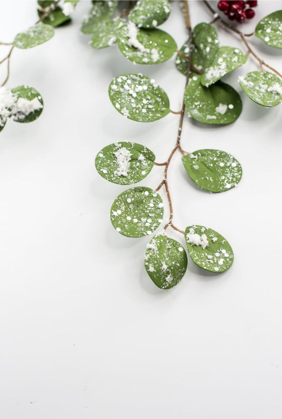 Snowy eucalyptus spray with berries - Greenery MarketArtificial Flora104462