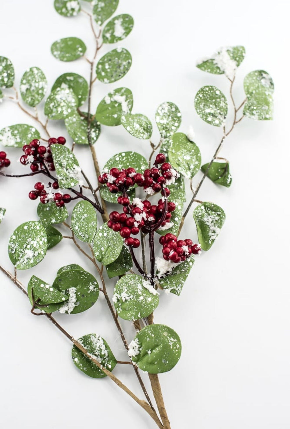 Snowy eucalyptus spray with berries - Greenery MarketArtificial Flora104462
