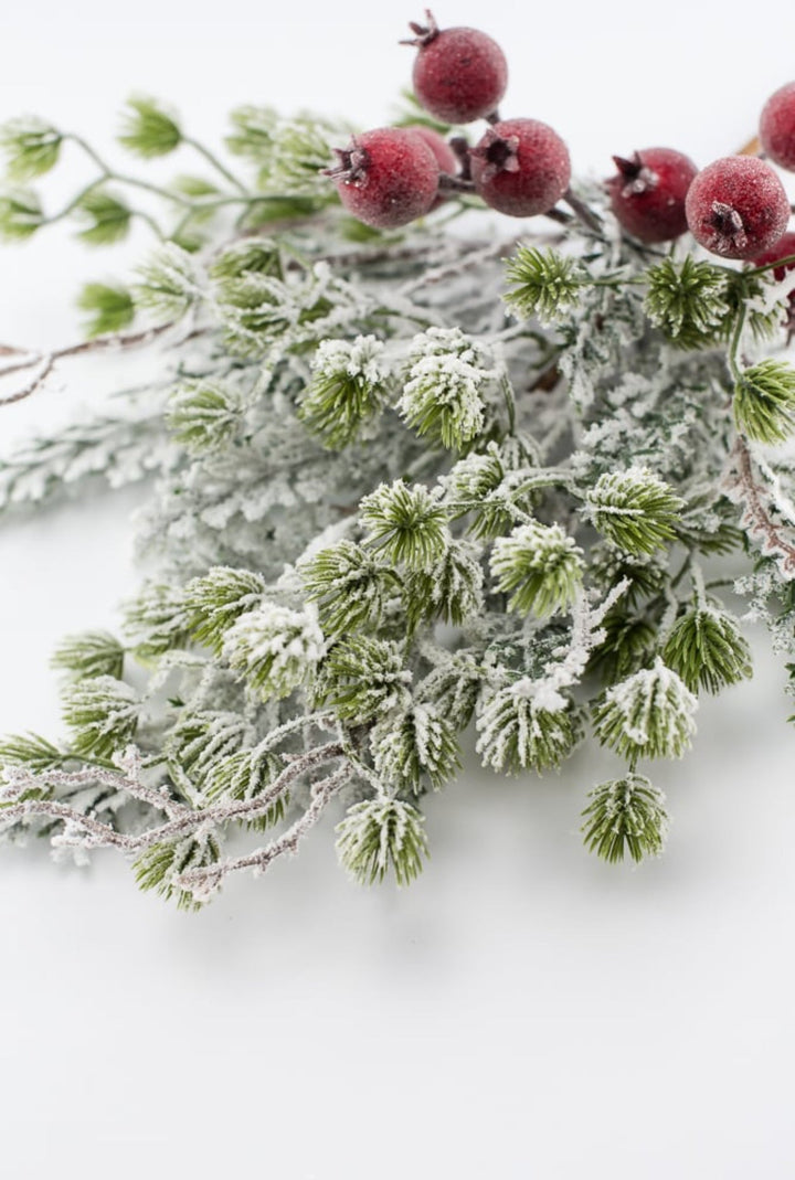 Snowy mountain pine and crabapple spray - Greenery MarketgreeneryXP2459