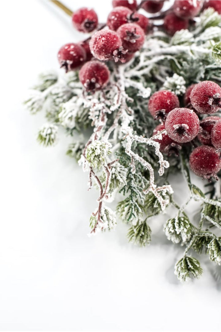 Snowy mountain pine and crabapple spray - Greenery MarketgreeneryXP2459