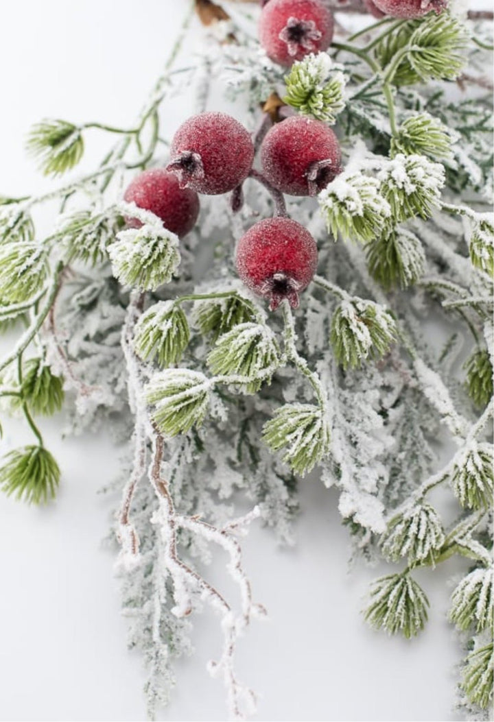 Snowy mountain pine and crabapple spray - Greenery MarketgreeneryXP2459