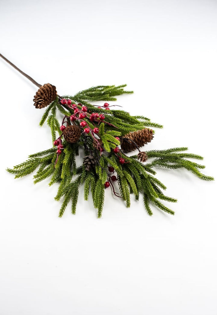 Soft touch Norfolk pine and berries spray - Greenery Market231895