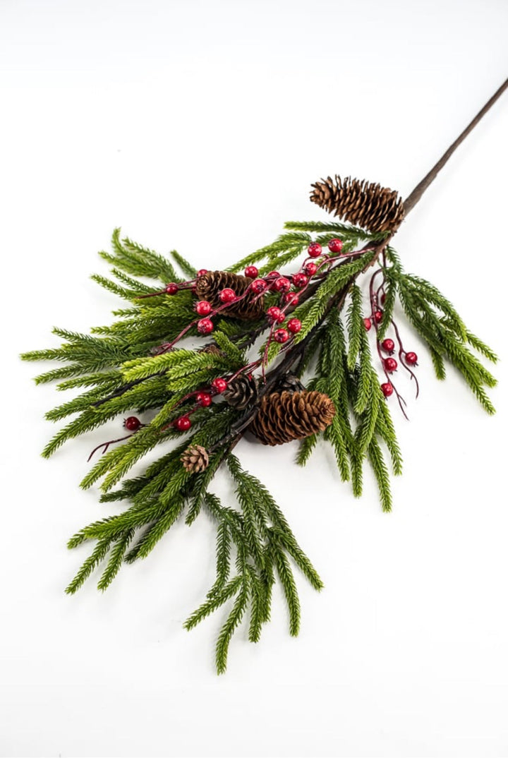 Soft touch Norfolk pine and berries spray - Greenery Market231895