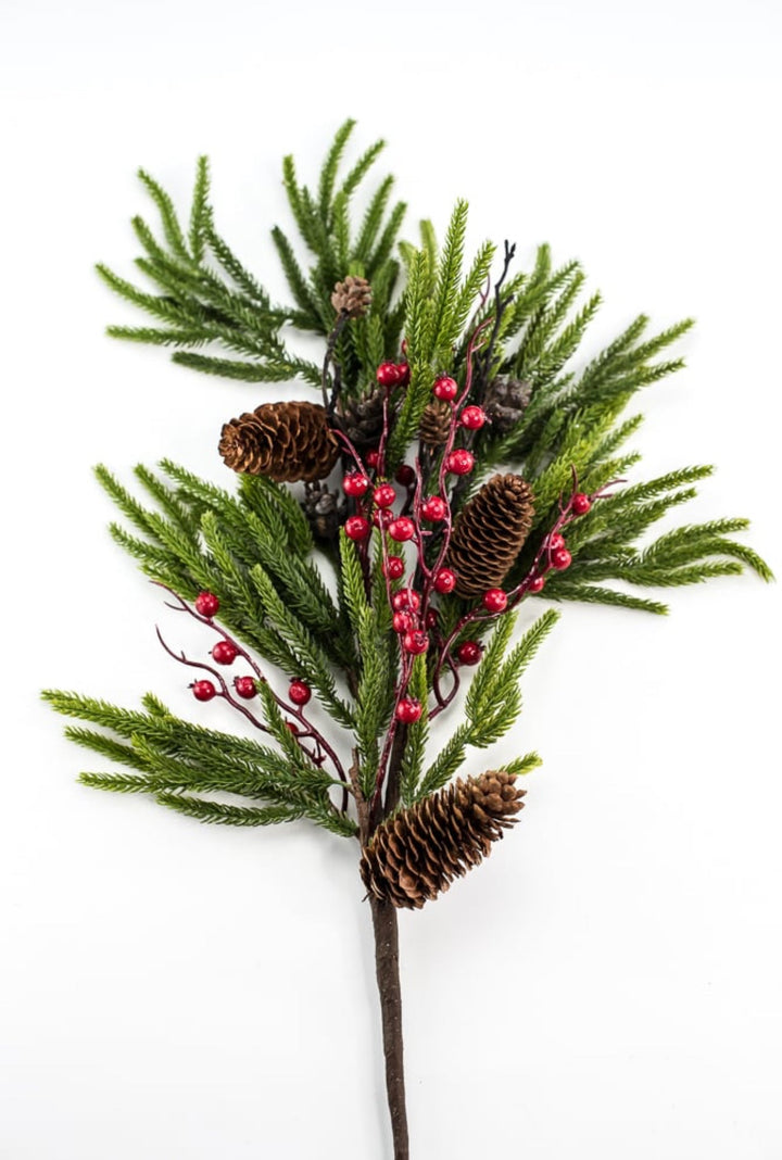 Soft touch Norfolk pine and berries spray - Greenery Market231895