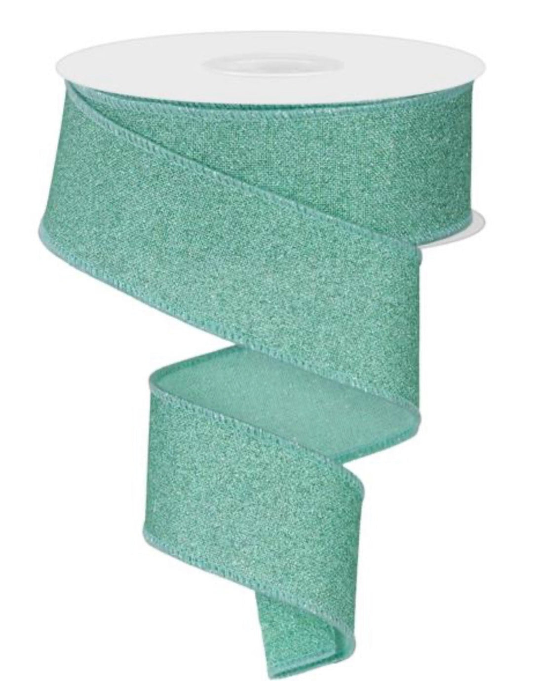 Solid, fine glitter, mint green wired Ribbon 1.5” - Greenery MarketWired ribbonRGE1380AN