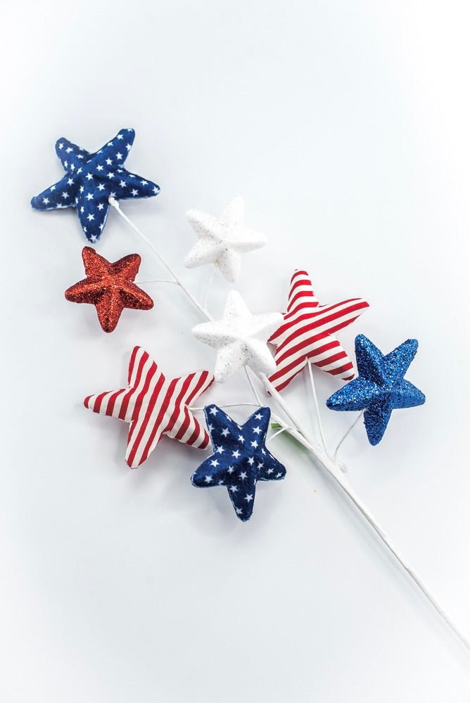 Stars And Stripes Star Spray - Greenery Market74251RWB